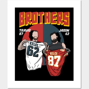 Kelce Brothers Comic Style Posters and Art